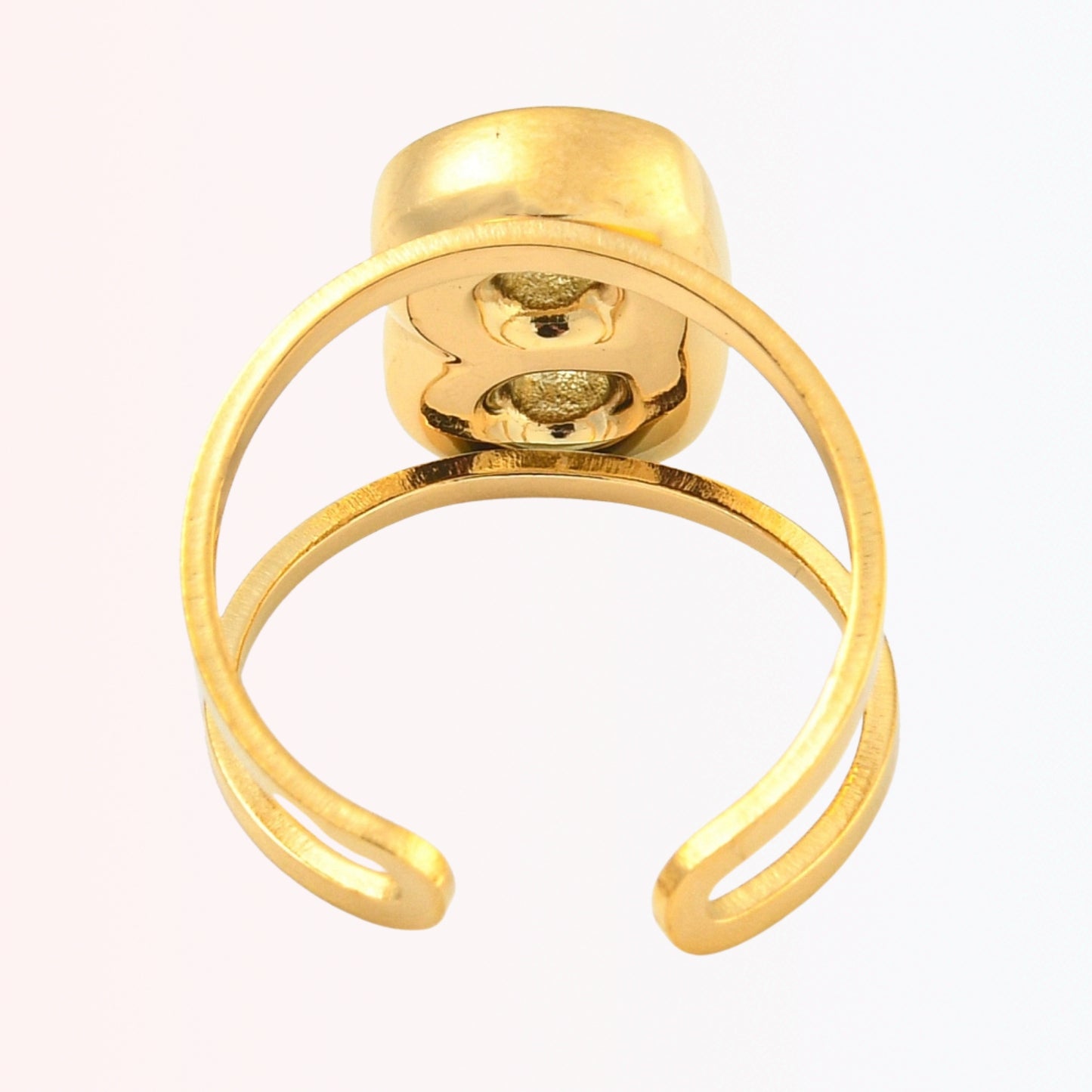 Sortija Ajustable con Iniciales A-Z en Stainless Steel Dorado 18K