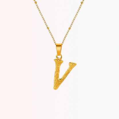 Collar con Inicial Minimalista en Stainless Steel Dorado 18K