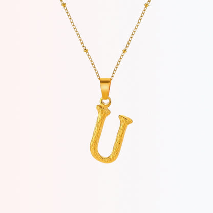 Collar con Inicial Minimalista en Stainless Steel Dorado 18K