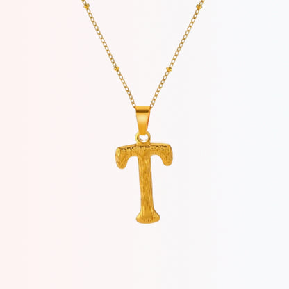 Collar con Inicial Minimalista en Stainless Steel Dorado 18K