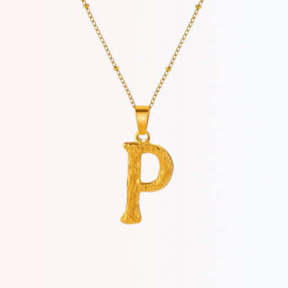 Collar con Inicial Minimalista en Stainless Steel Dorado 18K
