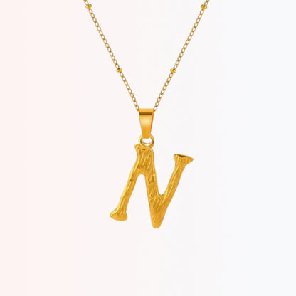 Collar con Inicial Minimalista en Stainless Steel Dorado 18K