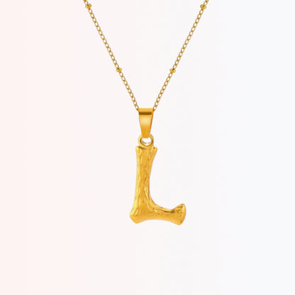 Collar con Inicial Minimalista en Stainless Steel Dorado 18K