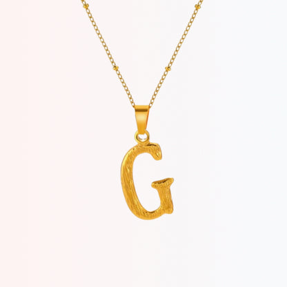 Collar con Inicial Minimalista en Stainless Steel Dorado 18K