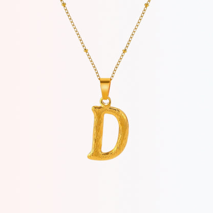 Collar con Inicial Minimalista en Stainless Steel Dorado 18K