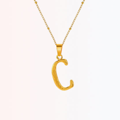 Collar con Inicial Minimalista en Stainless Steel Dorado 18K
