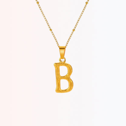 Collar con Inicial Minimalista en Stainless Steel Dorado 18K