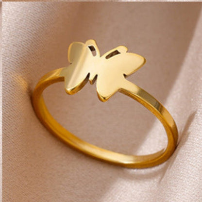Sortija de Stainless Steel  Con Diseño de Mariposa