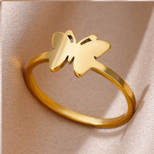 Sortija de Stainless Steel  Con Diseño de Mariposa