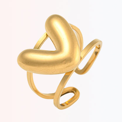 Sortija Ajustable con Iniciales A-Z en Stainless Steel Dorado 18K