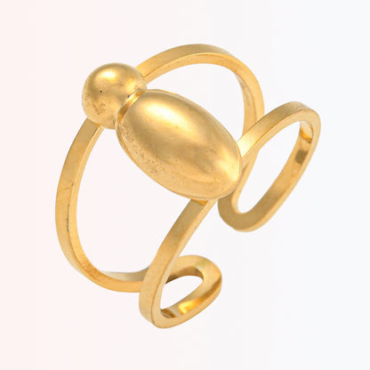 Sortija Ajustable con Iniciales A-Z en Stainless Steel Dorado 18K
