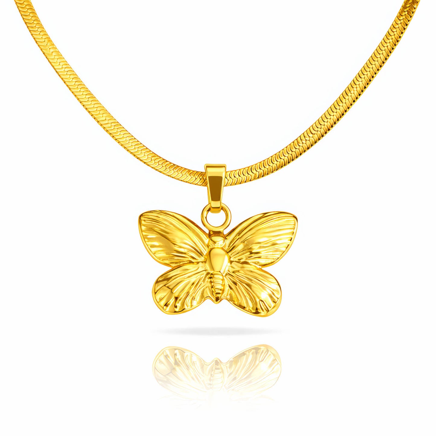 Collar con pendant de abeja, Stainless Steel Baño de oro 18k, Dorado