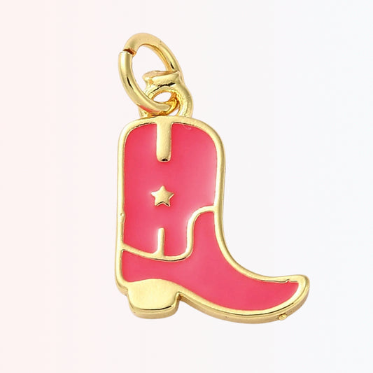 Collar con Charm de Bota Vaquera en Brass Dorado 18K