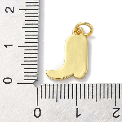 Collar con Charm de Bota Vaquera en Brass Dorado 18K